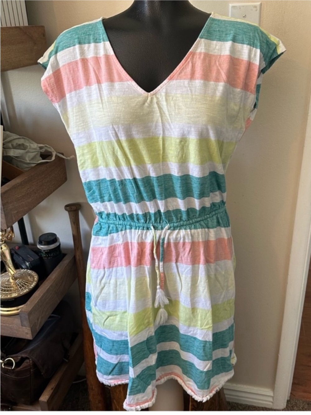 LOFT Multicolor Striped Swim/Beach Coverup